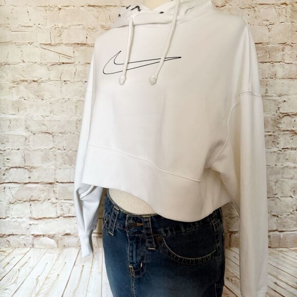 Nike Dri Fit Therma cropped hoodie pullover oversized - Picture 1 of 5
